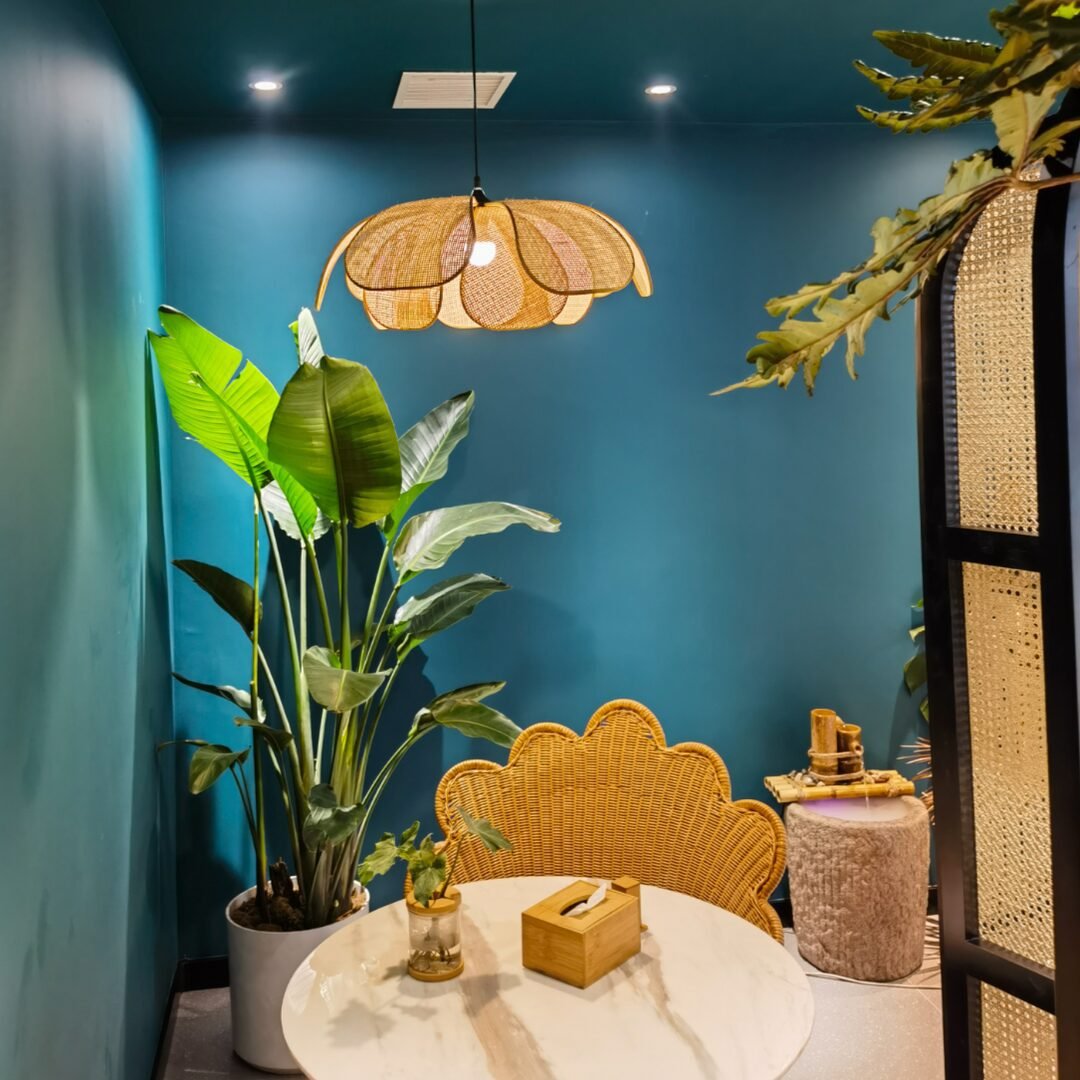 Lustre Fleur Rotin Tressé Élégant Naturel Pour Salon Chic 6 Lustre Fleur Rotin Tressé Élégant Naturel Pour Salon Chic