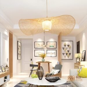 Lustre Libellule En Rotin Tressé Ambiance Bohème Lumineux