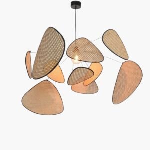 Lustre Rotin Suspendu Grand Format Style Bohème Élégant
