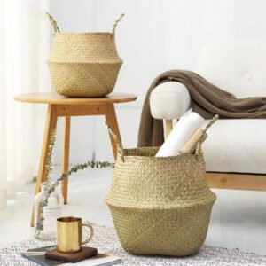 Panier En Osier Naturel Cache-Pot Tressé Pour Plantes Maison