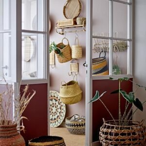 Patère 4 Crochets En Rotin Vintage Authentique