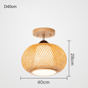 Plafonnier Boule Rotin Lumineux Style Naturel Éloïse Chic