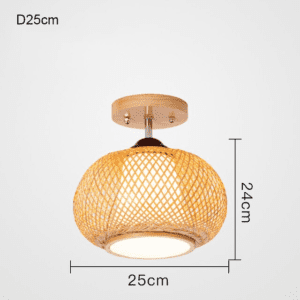 Plafonnier Boule Rotin Lumineux Style Naturel Éloïse Chic