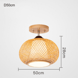 Plafonnier Boule Rotin Lumineux Style Naturel Éloïse Chic