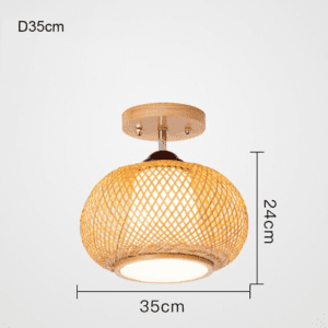 Plafonnier Boule Rotin Lumineux Style Naturel Éloïse Chic