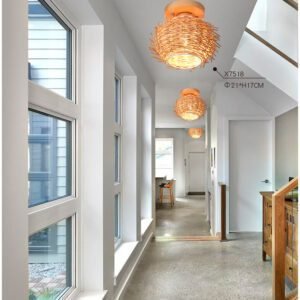 Plafonnier Rotin Cuisine Moderne Éclairage Naturel Lumineux