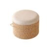 Pouf En Cordes Tressées Avec Coussin Rembourré Élégant