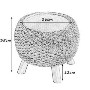 Pouf Rotin Sur Pied Confortable Tendance Naturel Euphoria