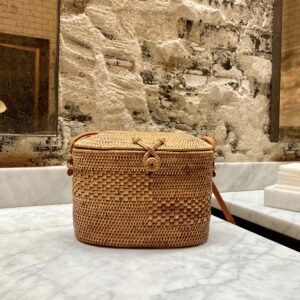 Sac Bandoulière Rotin Bali Chic Tressé Raffiné Modèle Athens