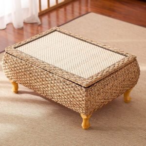 Table Basse En Rotin Coffre Selena Élégante Design Naturel