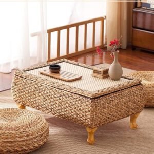 Table Basse En Rotin Coffre Selena Élégante Design Naturel