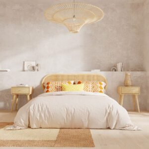 Tête De Lit 140 Cm Navahino En Rotin Élégante Tressée