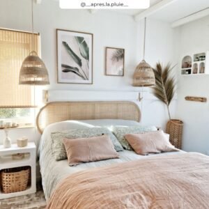 Tête De Lit 140 Cm Navahino En Rotin Élégante Tressée