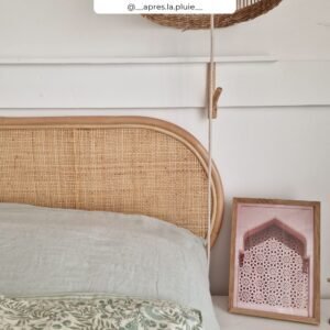 Tête De Lit 140 Cm Navahino En Rotin Élégante Tressée