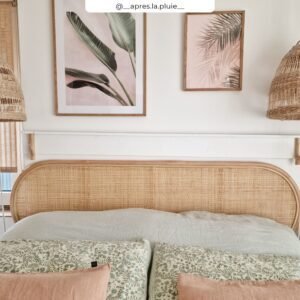 Tête De Lit 140 Cm Navahino En Rotin Élégante Tressée