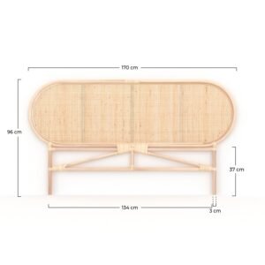 Tête De Lit 140 Cm Navahino En Rotin Élégante Tressée