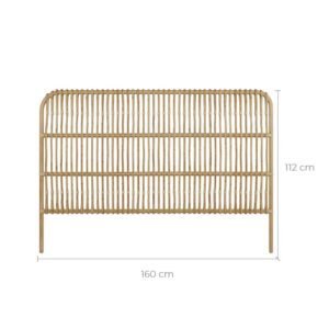 Tête De Lit 160 Cm Morphée En Rotin Tressé Design Sculptural