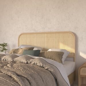 Tête De Lit Grace En Rotin Pour Lit 140 Cm Élégante Naturelle