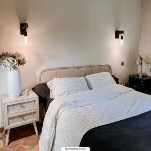 Tête De Lit Grace En Rotin Pour Lit 140 Cm Élégante Naturelle