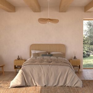 Tête De Lit Grace En Rotin Pour Lit 140 Cm Élégante Naturelle