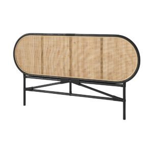 Tête De Lit Navahino 140 Cm En Rotin Noir Design Bohème Raffiné