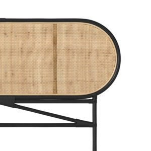 Tête De Lit Navahino 140 Cm En Rotin Noir Design Bohème Raffiné