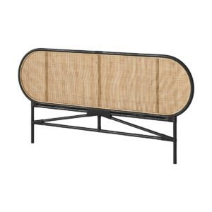 Tête De Lit Navahino 160 Cm En Rotin Noir Bohème Élégante Chic