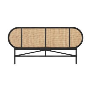 Tête De Lit Navahino 160 Cm En Rotin Noir Bohème Élégante Chic