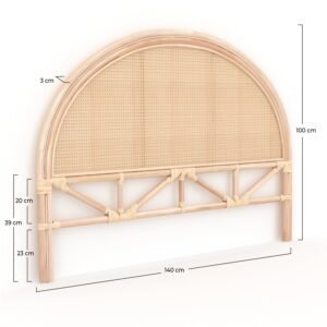Tête De Lit Néora 140 Cm En Rotin Et Cannage Élégante