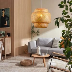 Lustre Salon Rotin Tressé Bohème Chic Fait Main Raffiné 7 Lustre Salon Rotin Tressé Bohème Chic Fait Main Raffiné