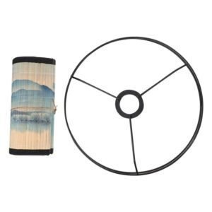 Abat-Jour Bambou Paysage Peint Décoratif Élégant Naturel HUAN