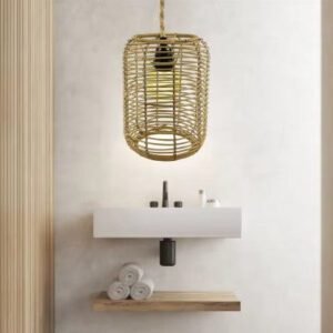 Abat-Jour Rotin Bohème Chic Pour Suspension Lumineuse Intérieure