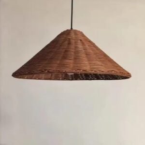 Abat-Jour Rotin Suspendu Tressé Pour Cuisine Style Bohème Chic