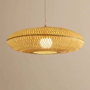 Abat-Jour Rotin Tressé Élégant Pour Suspension Intérieure Design