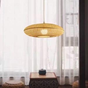 Abat-Jour Rotin Tressé Élégant Pour Suspension Intérieure Design