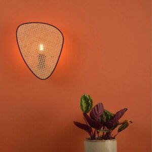 Applique Murale En Rotin Cannage Voile Élégante Style Naturel