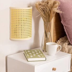 Applique Murale En Rotin Naturel Élégante Pour Chambre Zéphyr