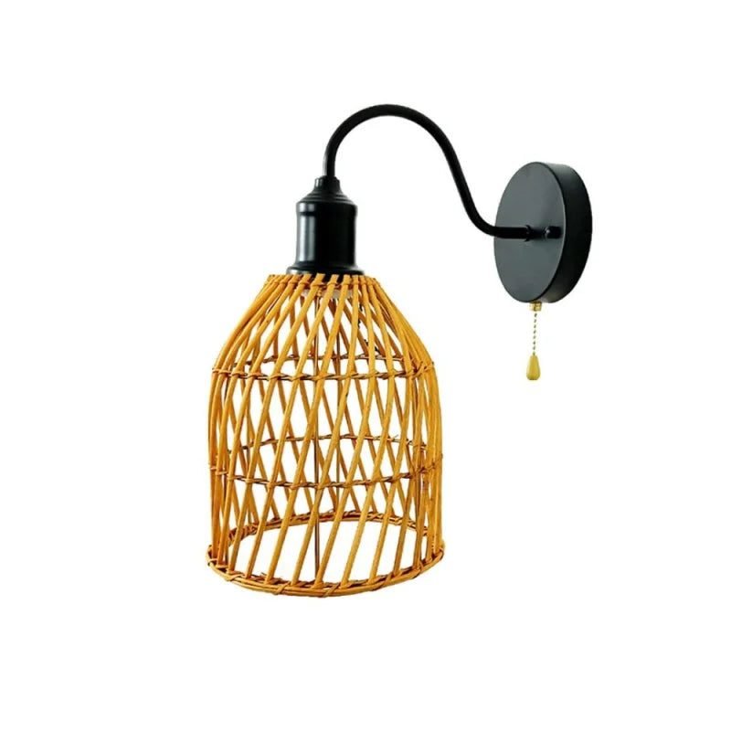 Applique Rotin Murale Élégante Naturelle Avec Interrupteur NARA 2 Applique Rotin Murale Élégante Naturelle Avec Interrupteur NARA