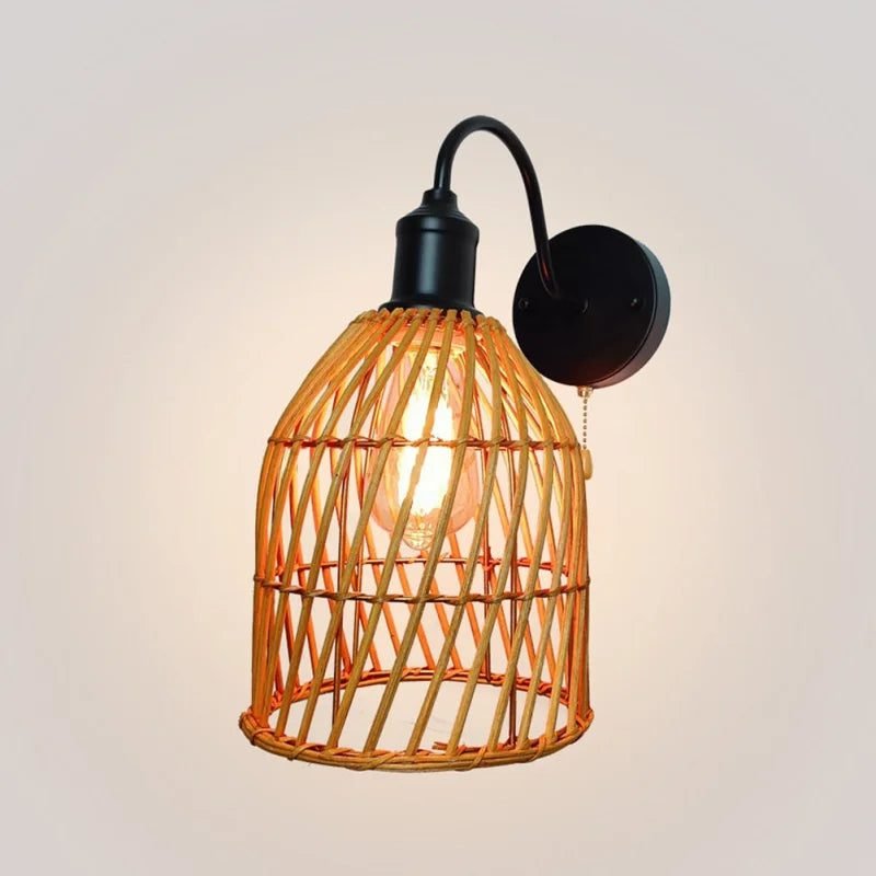 Applique Rotin Murale Élégante Naturelle Avec Interrupteur NARA 1 Applique Rotin Murale Élégante Naturelle Avec Interrupteur NARA