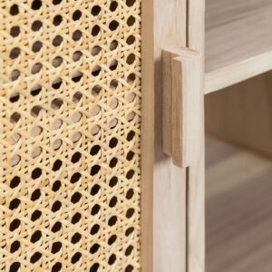 Buffet Rotin Et Bois Naturel 2 Portes Élégant Aaheli