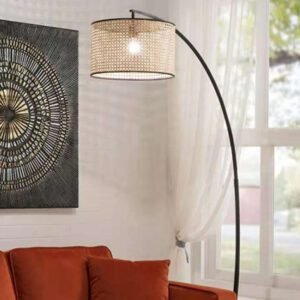 Lampadaire Cannage Luna Élégant Style Naturel Authentique