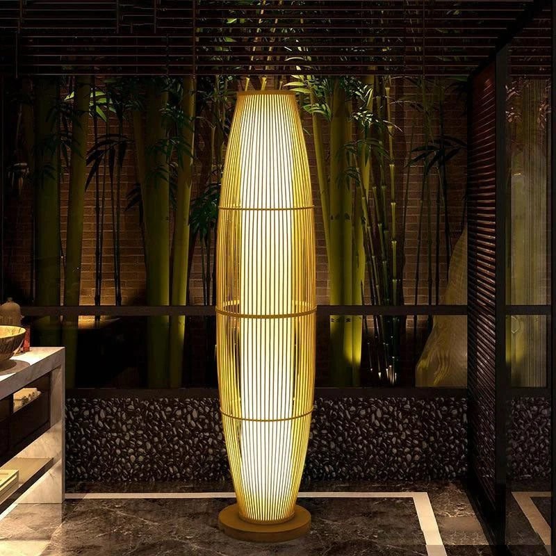 Lampadaire En Bambou Cylindrique Élancé Design Pour Le Salon 3 Lampadaire En Bambou Cylindrique Élancé Design Pour Le Salon