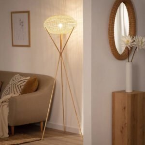 Lampadaire Rotin Design Élégant Pour Salon Alia