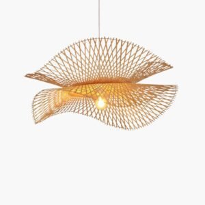 Lustre Double Rotin Élégant Style Bohème Naturel Chic Tissé 6 Lustre Double Rotin Élégant Style Bohème Naturel Chic Tissé