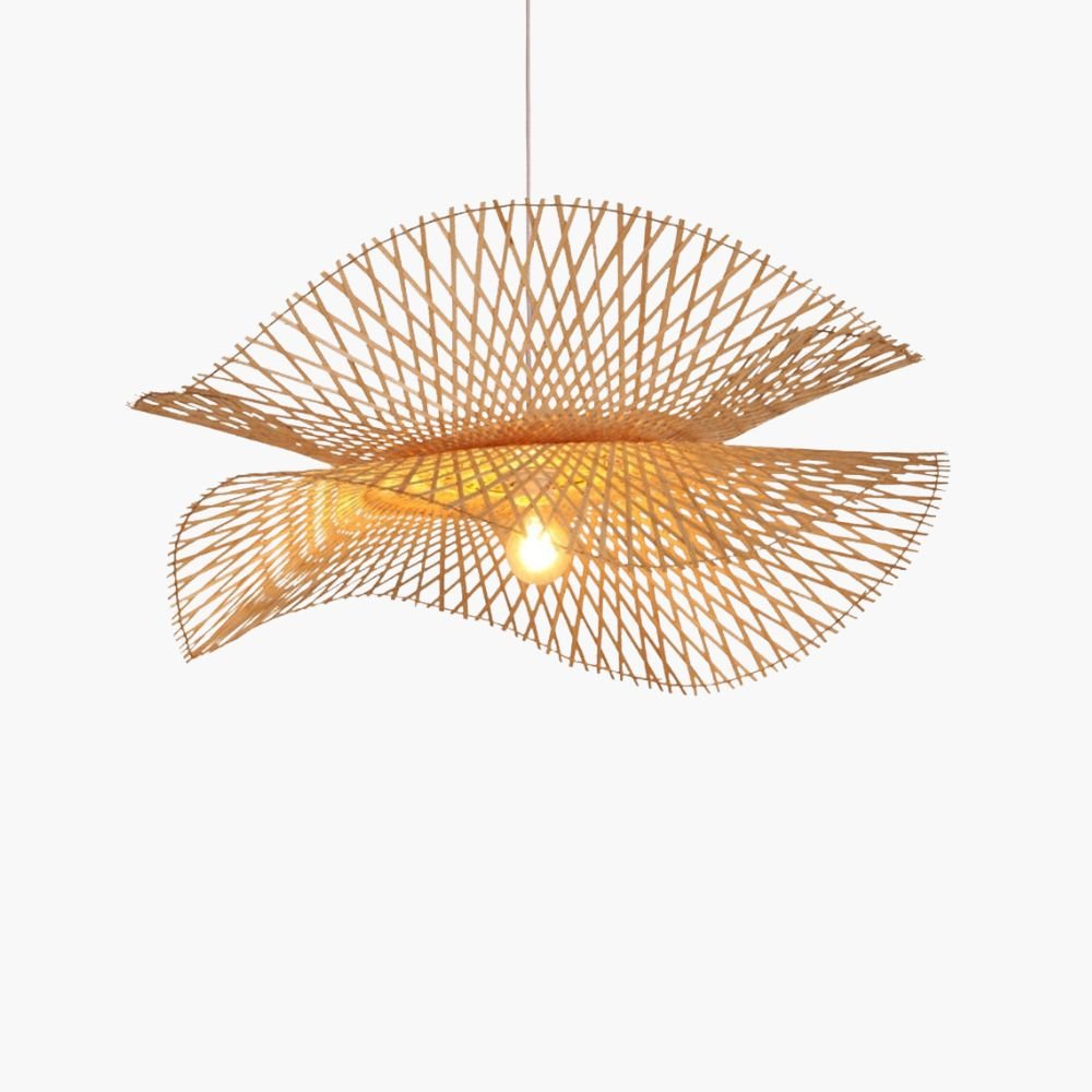 Lustre Double Rotin Élégant Style Bohème Naturel Chic Tissé 2 Lustre Double Rotin Élégant Style Bohème Naturel Chic Tissé