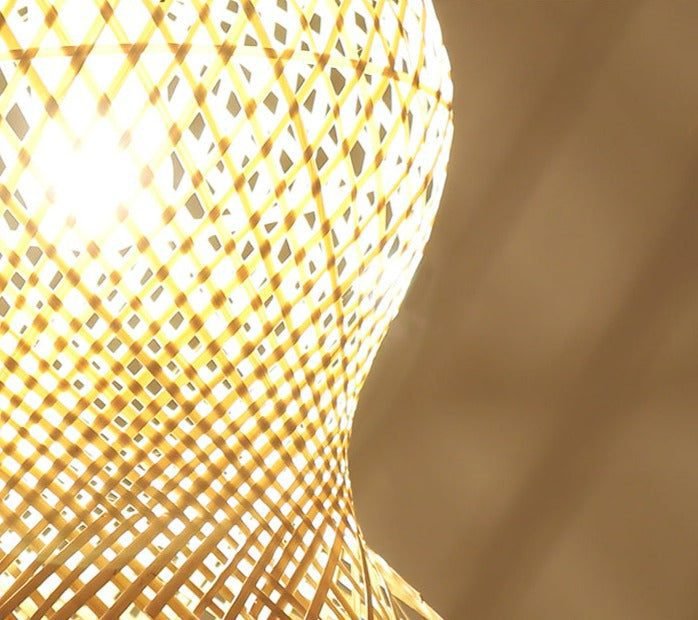 Lustre Rotin Artisanal En Bambou Et Osier Naturel Épuré 8 Lustre Rotin Artisanal En Bambou Et Osier Naturel Épuré