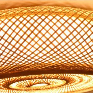 Plafonnier Bambou Rotin Tressé Style Naturel Suspendu Chic