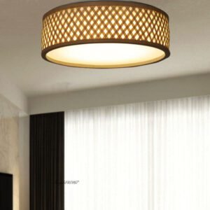 Plafonnier Rotin Design Épuré LED Pour Intérieur Moderne