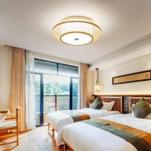 Plafonnier Rotin Design Tissé Pour Chambre Ambiance Douce