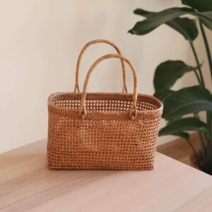 Sac À Main En Rotin Tressé Bali Style Bohème Authentique Naturel